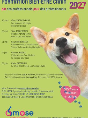 Formation “One Welfare – Bien-être canin” – Édition 2027 Formation “One Welfare – Bien-être canin” – Édition 2027
